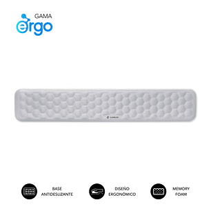 Subblim Ergo Airpadding Reposamuñecas para Teclado - Espuma Viscoelastica 65D - Tejido AirMesh Transpirable - Base Antideslizante - Color Plata