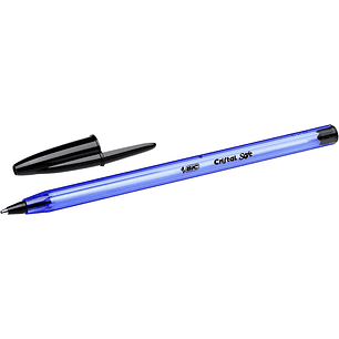 Bic Cristal Soft Boligrafos de Bola - Punta Media de 1.2mm - Trazo 0.45mm - Escritura mas Fluida - Color Negro