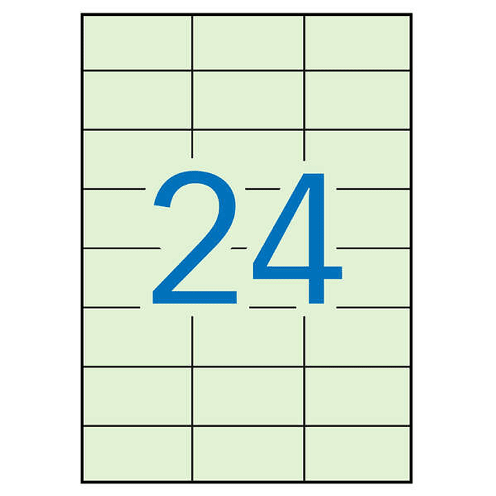 Apli Etiquetas Verde Pastel Permanentes 70.0 x 37.0mm 20 Hojas 1