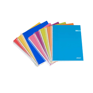 Ancor Classic Stripes Cuaderno Espiral Tamaño Folio Raya Horizontal - 80 Hojas 60gr - Tapa Dura de Carton Plastificado - Colores Surtidos