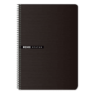 Enri Status 4º Tapa Dura Cuaderno Espiral 4x4 - 100 Hojas - Color Negro