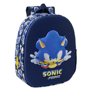 Safta Sonic Mochila 3D de 8.64L - Portabotellas - Tarjeta de Identificacion Personal - Hombreras Acolchadas - 27x33x10cm - Color Azul Marino