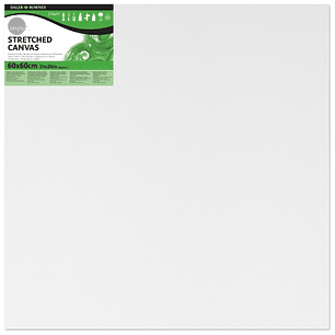 Daler Rowney Simply Bastidor Entelado - 60x60cm - Imprimacion Triple - Grano Medio - 100% Algodon sin Acido - 250g - Color Blanco