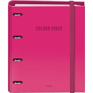 Dohe Colour Vibes Carpeta de 4 Anillas Mixtas de 35mm Recambio 100 Hojas Cuadricula 5mm - Formato A4 - Cierre con Goma - Incluye 4 Separadores y Sobre
