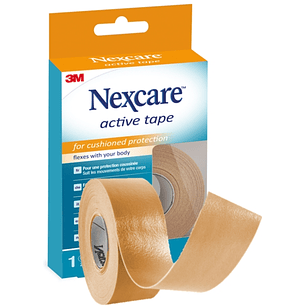 Nexcare Active Tape Cinta para Proteccion y Prevencion de Ampollas - 2.5cm x 4.5m - Transpirable - Color Marron