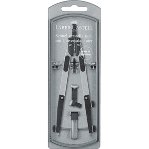 Faber-Castell Compas de Ajuste Rapido 3.5mm - Articulaciones en ambos Brazos - Para Circunferencias de hasta Ø 390mm - Accesorios de Recambio - Adapta