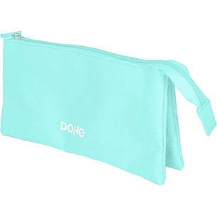 Dohe Serenity Portatodo Triple - Cierre Doble con Cremallera y Tirador de Goma - Color Verde