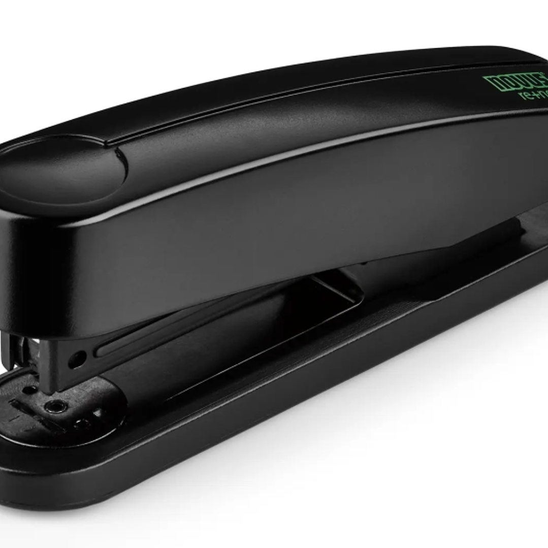 Novus B2 re+new Grapadora de Sobremesa - Fabricada con Plastico Reciclado - Hasta 25 Hojas - Grapado Abierto, Cerrado y Clavado - Incluye 200 Grapas - 1
