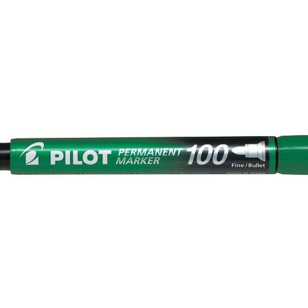 Pilot Rotulador Permanente 100 - Punta Fina de Bala 4,5mm - Trazo 1mm - Color Verde 1