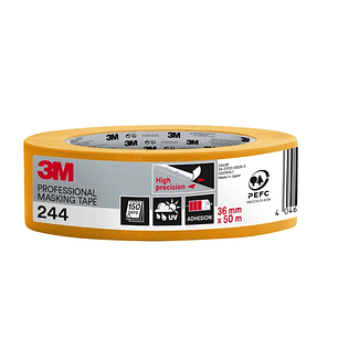 3M Cinta de Enmascarar Profesional - Multisuperficie - 36mm x 50m - 100% PEFC - Color Naranja