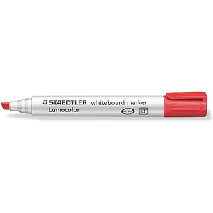 Staedtler Lumocolor 351 Marcador para Pizarra Blanca - Punta Biselada 2 - 5mm Aprox - Secado Rapido - Color Rojo