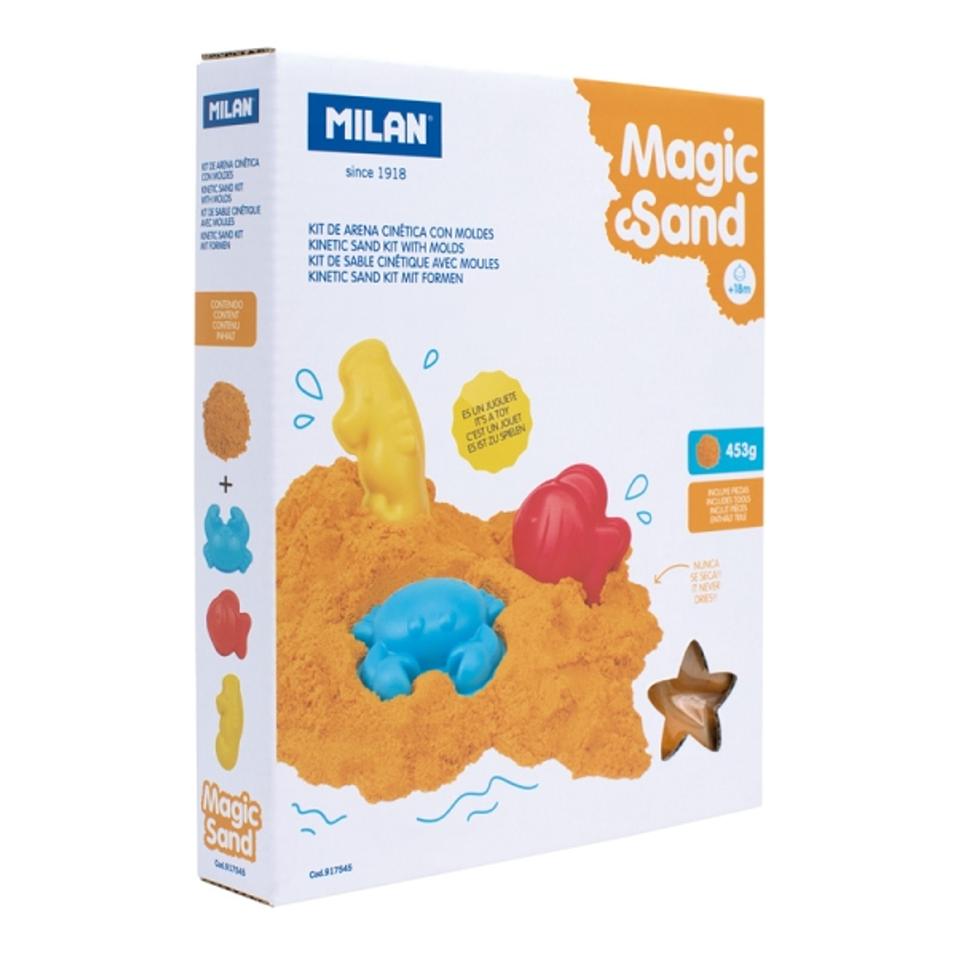 Milan Magic Sand Arena Cinetica - Incluye Moldes - a Partir de 18 Meses - Color Naranja 1