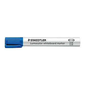 Staedtler Lumocolor 351 Rotulador para Pizarra - Punta Redonda - Trazo 2mm - Capuchon con Clip - Color Azul