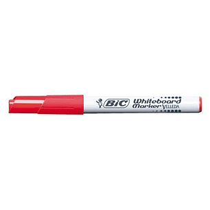 Bic Velleda 1741 Marcador para Pizarra - Punta de 4.5 mm - Trazo 1.4mm - Tinta con Base de Acetona - Borrado Optimo - Larga Duracion - Color Rojo