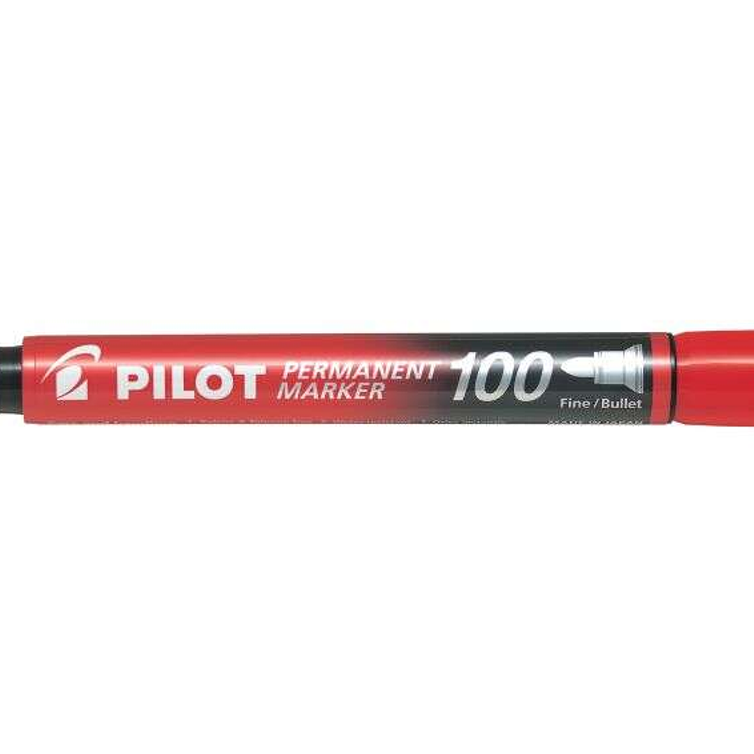 Pilot Rotulador Permanente 100 - Punta de Bala 4,5mm - Trazo 1mm - Color Rojo 1