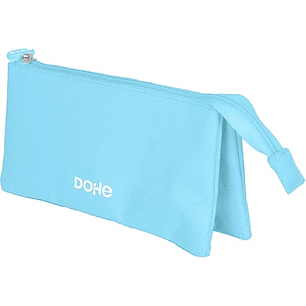 Dohe Serenity Portatodo Triple - Cierre Doble con Cremallera y Tirador de Goma - Color Azul