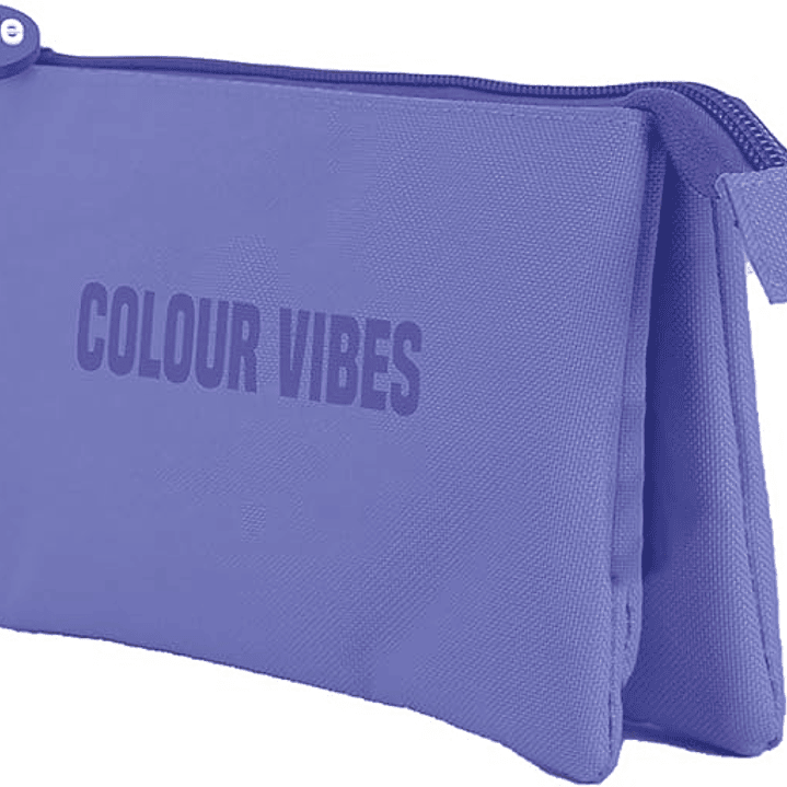 Dohe Colour Vibes Portatodo Triple - Cierre Doble con Cremallera y Tirador de Goma - Color Morado 1