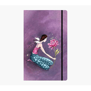 Pictura Gaëlle Boissonnard Cuaderno de Tapa Dura - 13x21cm - Cierre con Cinta Elastica - Cinta de Raso para Marcar La Pagina - 192 Paginas con Lineas