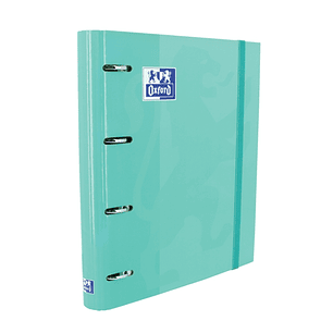 Oxford Europeanbinder Classic A4+ Carpeta de Anillas con Recambio Cuadricula 5x5 - Tapa Extradura - Cierre con Goma Elastica - Color Ice Mint