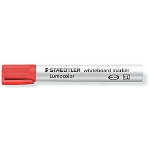 Staedtler Lumocolor 351 Rotulador para Pizarra - Punta Redonda - Trazo 2mm - Capuchon con Clip - Color Rojo