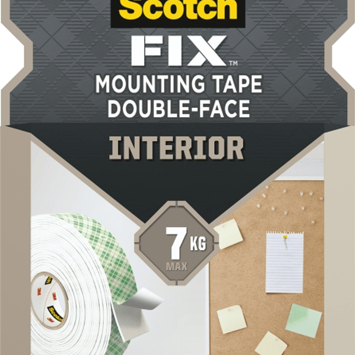 Scotch-Fix Cinta de Montaje para Interior de Doble Cara - 19mm x 5m - Color Blanco 1
