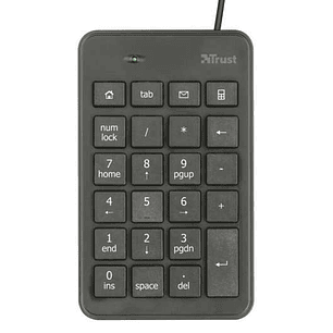 Trust Xalas Teclado Numerico USB - Ultra Delgado - 23 Teclas Perfil Bajo - Cable de 1.50m - Color Negro