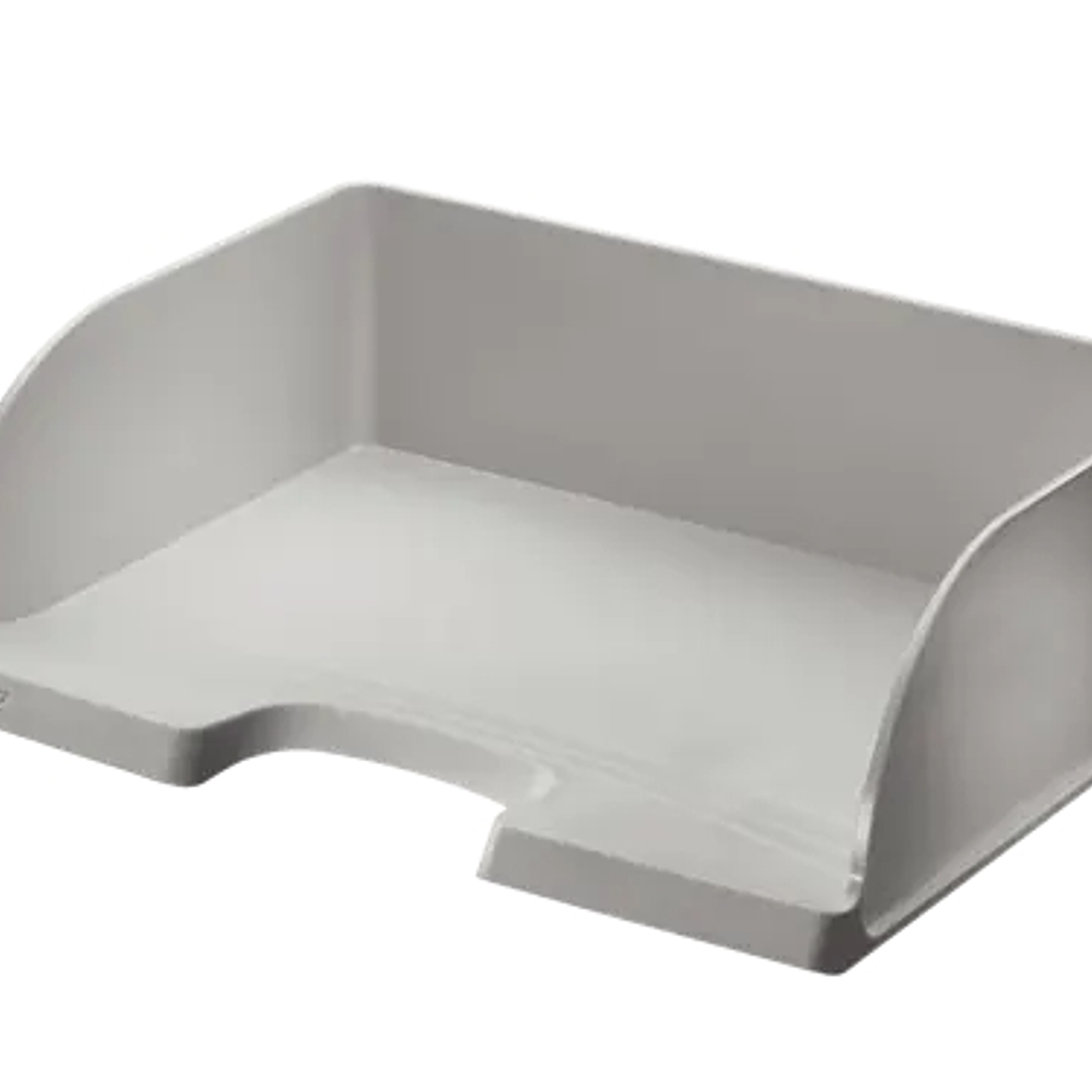 Leitz Plus Jumbo Bandeja Portadocumentos de Gran Capacidad - Acceso Apaisado - Hasta 10uds Apilables - Color Gris 1