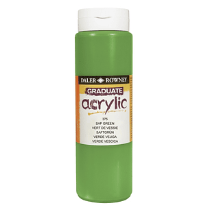 Daler Rowney Graduate Pintura Acrilica - Botella de Plastico - 500ml - Color Verde Vejiga