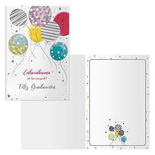 Dohe Pack de 6 Tarjetas de Felicitacion de Graduacion - 11.5x17cm - Impresion a Todo Color - Estampaciones con Pelicula de Color - Estampacion en Seco