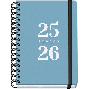Dohe Grammar Agenda Escolar 25/26 Espiral A5 - Semana Vista - Papel 80g/m2 - Cubierta de Polipropileno - Cierre de Goma Elastica - Color Azul