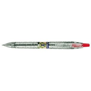 Pilot Boligrafo de Bola Retractil B2P Ecoball BeGreen - Punta Redonda 1mm - Trazo 0.27mm - 86,64% de Plastico Reciclado - Recargable - Color Rojo