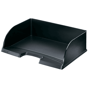 Leitz Plus Jumbo Bandeja Portadocumentos de Gran Capacidad - Acceso Apaisado - Hasta 10uds Apilables - Color Negro