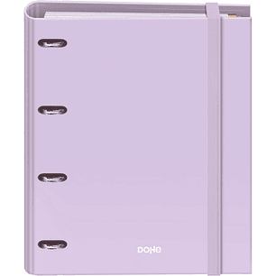 Dohe Serenity Carpeta de 4 Anillas Mixtas de 35mm Recambio 100 Hojas Cuadricula 5mm - Formato A4 - Cierre con Goma - Incluye 4 Separadores y Sobre de 