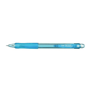 Uni-ball Shalaku M5-100 Portaminas - Ancho de Trazo 0.5mm - 2 Minas HB - Empuñadura de Caucho Antifatiga - Goma de Borrar Integrada - Color Azul Claro