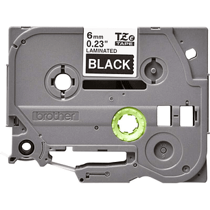 Brother TZe315 Cinta Laminada Original de Etiquetas - Texto blanco sobre fondo negro - Ancho 6mm x 8 metros
