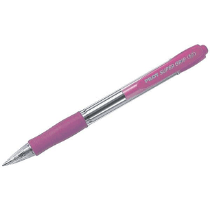 Pilot SuperGrip Boligrafo de Bola Retractil - Punta 1.0mm - Trazo 0.27mm - Tinta de Aceite - Grip Ergonomico - Color Rosa