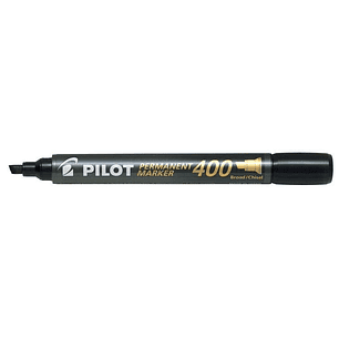 Pilot Rotulador Permanente 400 - Punta Biselada 4,5mm - Trazo 4mm - Color Negro