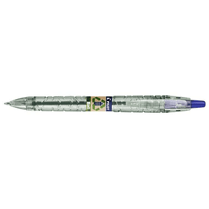 Pilot Boligrafo de Bola Retractil B2P Ecoball BeGreen - Punta Redonda 1mm - Trazo 0.27mm - 86,64% de Plastico Reciclado - Recargable - Color Azul