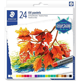 Staedtler Pasteles al Oleo 2420 Pack de 24 Ceras Blandas - Resistencia a la Rotura - Extremadamente Brillantes - Colores Surtidos