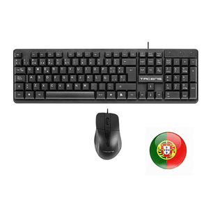 Tacens Anima ACP02 Pack USB Teclado Multimedia + Raton 1200dpi 3 Botones - Disposicion Portuguesa QWERTY PT - Cable de 1.3m - Teclas de Membrana - Sen
