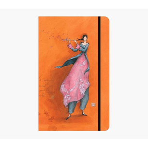 Pictura Gaëlle Boissonnard Cuaderno de Tapa Dura - 13x21cm - Cierre con Cinta Elastica - Cinta de Raso para Marcar La Pagina - 192 Paginas con Lineas