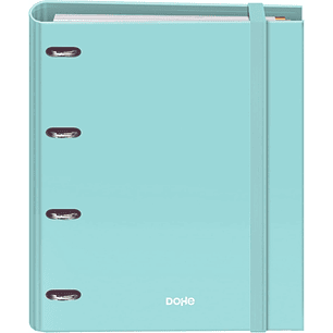 Dohe Serenity Carpeta de 4 Anillas Mixtas de 35mm Recambio 100 Hojas Cuadricula 5mm - Formato A4 - Cierre con Goma - Incluye 4 Separadores y Sobre de 