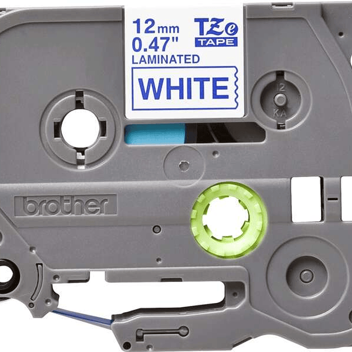 Brother TZe233 Cinta Laminada Original de Etiquetas - Texto azul sobre fondo blanco - Ancho 12mm x 8 metros 1