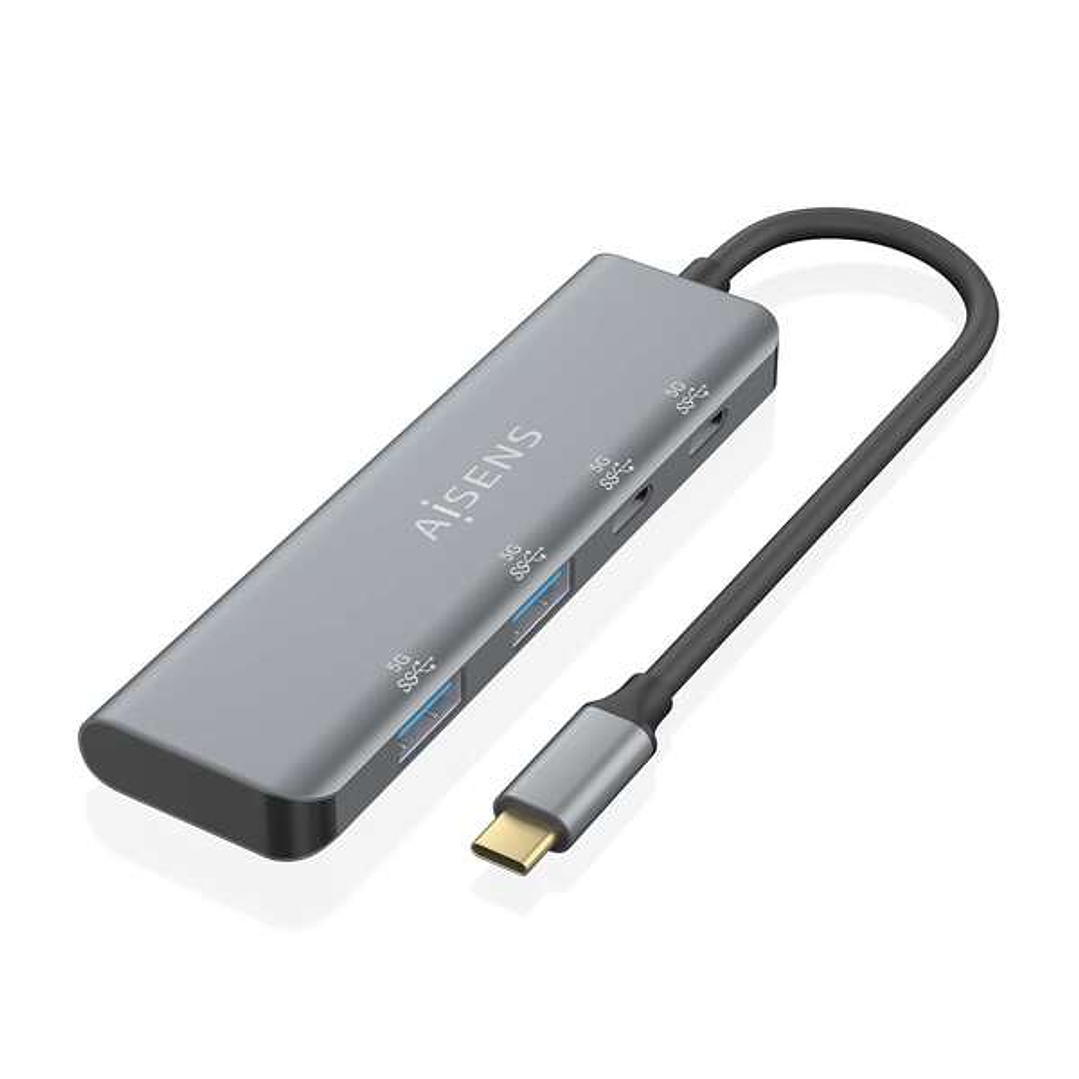 Aisens Hub USB 3.2 GEN1 5G USB-C - USB-C/M-2xUSB-C/H-2xUSB-A/H - 15cm - Color Gris 1
