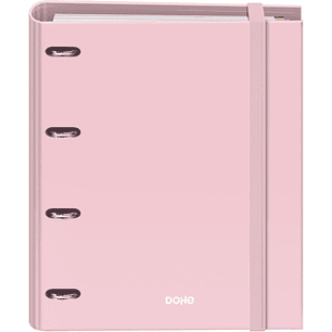 Dohe Serenity Carpeta de 4 Anillas Mixtas de 35mm Recambio 100 Hojas Cuadricula 5mm - Formato A4 - Cierre con Goma - Incluye 4 Separadores y Sobre de 