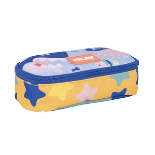Milan Blue Odyssey Estuche Portatodo - Ovalado - Cierre con Cremallera - Malla Interior - 20.5x9x5.5cm - Multicolor