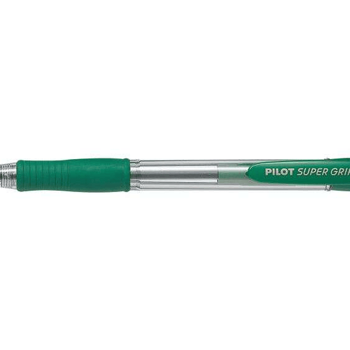 Pilot Boligrafo de Bola Retractil SuperGrip - Punta Redonda 1.0mm - Trazo 0.27mm - Tinta de Aceite - Grip Ergonomico - Color Verde 1