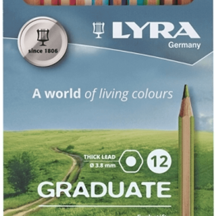 Lyra Graduate Pack de 12 Lapices de Colores - Hexagonal - Color Negro 1