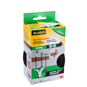 Scotch Pack de 2 Cierres Adhesivos Reposicionables - 25mm x 1.2m - Color Negro