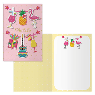 Dohe Pack de 6 Tarjetas de Felicitacion de Cumpleaños - 11.5x17cm - Impresion a Todo Color - Estampaciones con Pelicula de Color - Estampacion en Seco